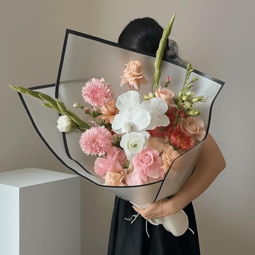 BBJ WRAPS Black Flower Wrapping Paper Waterproof Floral Bouquet Wraps, Korean Paper wrap Florist Supplies 20 Counts (Black) - Image 5