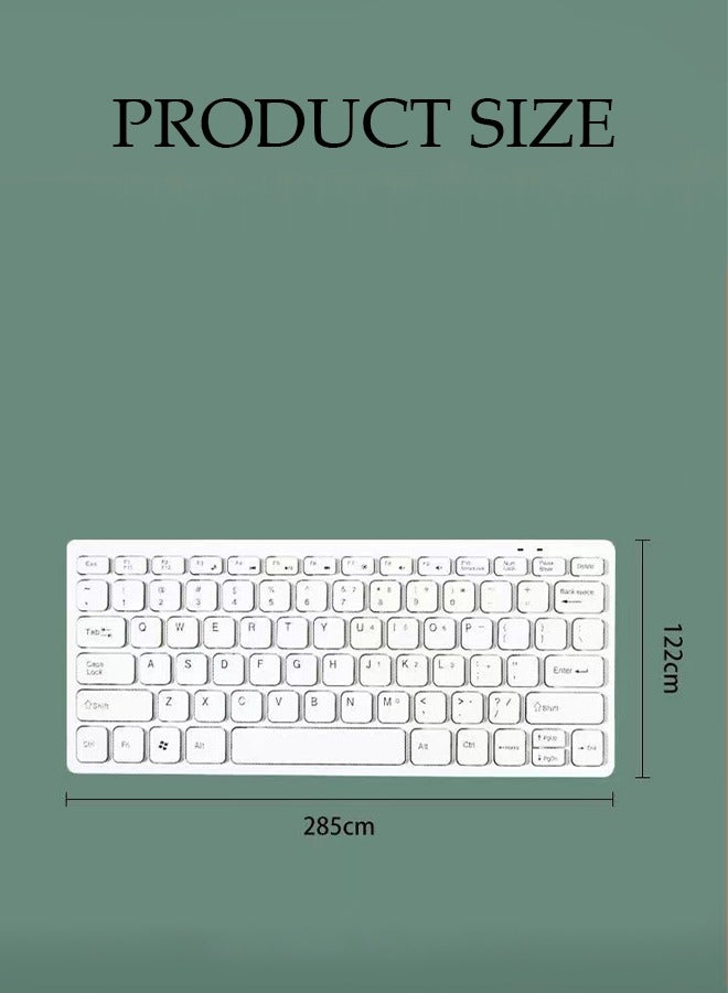 Silence Wireless Keyboard And Mouse Set,Long Lasting Slim Rechargeable Keyboard And Mouse With 2.4g Connection,For Pc,Laptop,ios,Android,White - Image 2
