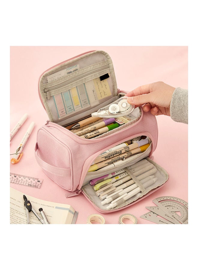 NIBEMINENT Double Open Pocket Stationery Box Pink - Image 2