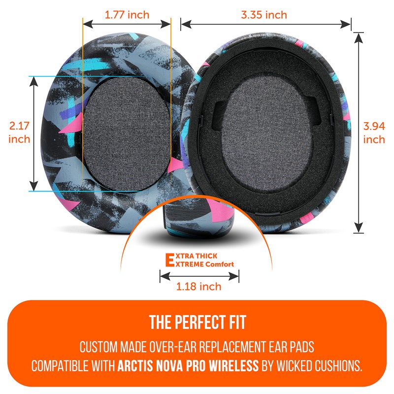 WC Upgraded Replacement Earpads for Steelseries Arctis Nova Pro Wireless Made by Wicked Cushions | Improved Durability, Thickness, Softer Leather, and Sound Isolation | 90's Black - Image 3