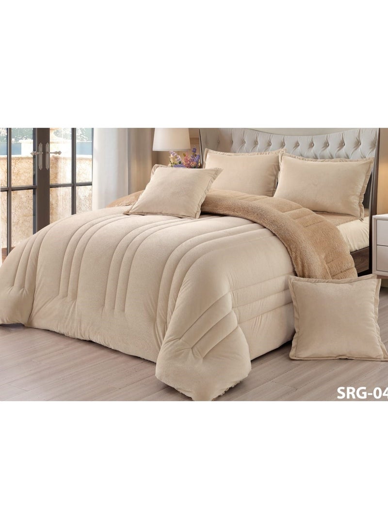 Moon Plain double bedspread with faux fur in modern and beautiful colors 🌹 - Image 1