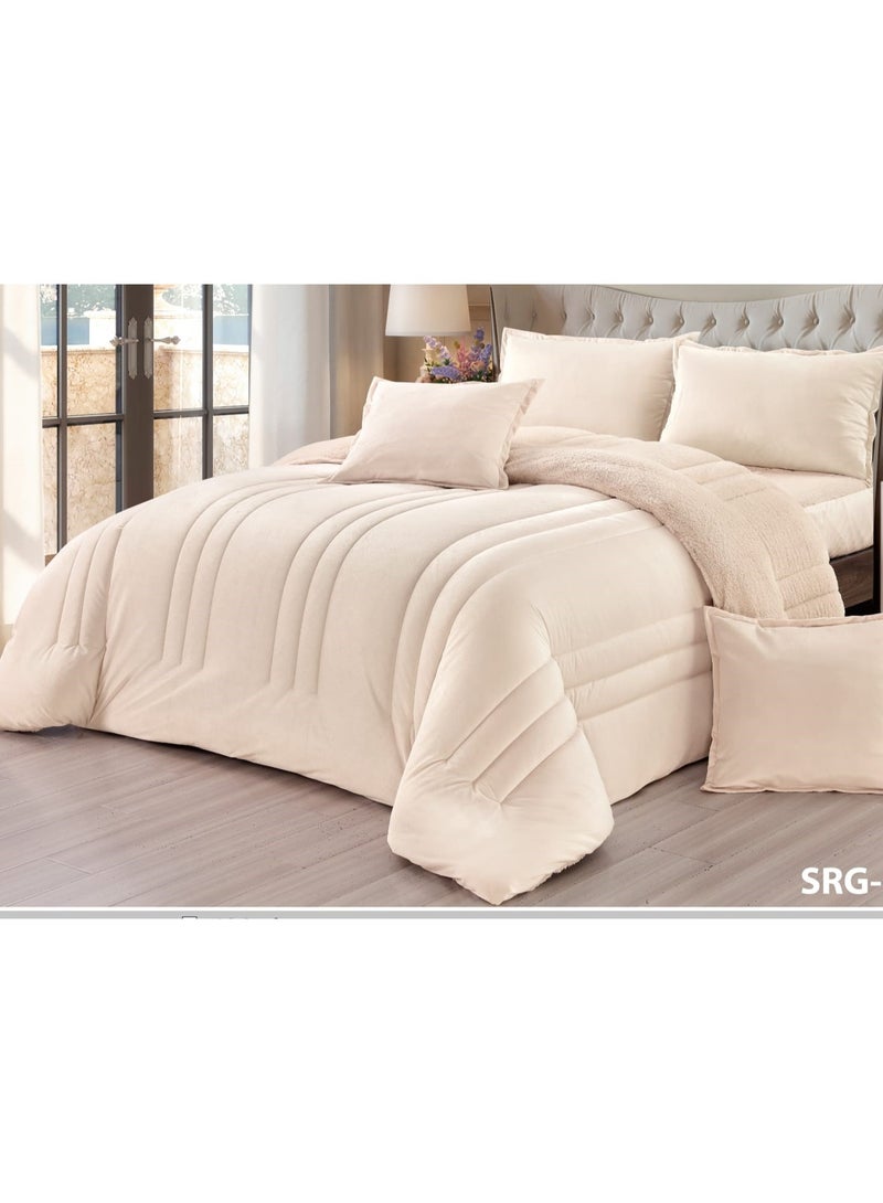 Moon Plain double bedspread with faux fur in modern and beautiful colors 🌹 - Image 4