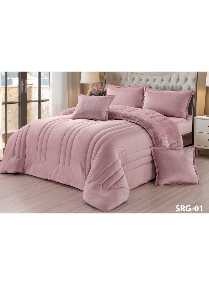 Moon Plain double bedspread with faux fur in modern and beautiful colors 🌹 - Image 5