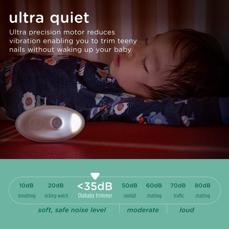 Olababy Rechargeable Electric Baby Nail Trimmer | Newborn Nail Clipper | Electronic File for Babies | Infant/Toddler Nail Grooming Kit | Portable Manicure Essentials | LED Light Fingernail Cutter Set - Image 4