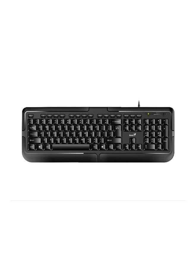 Genius Inter-Tech KB-118 USB QWERTZ Keyboard in Black A standard wired keyboard with an ergonomic design and responsive keys that provides a stable USB connection and is suitable for everyday use.  - Image 2