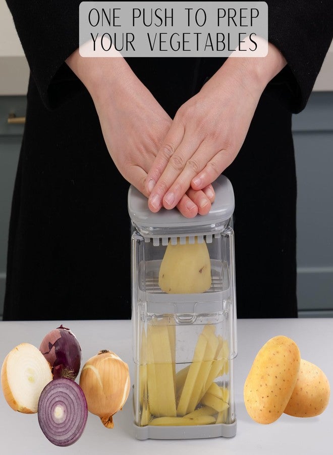 بريفتون قطاعة الخضار بريفتونز بيرفكت كت: قطاعة خضار بأربع شفرات، قطاعة فواكه، قطاعة بطاطس مقلية، قطاعة أسافين، قطاعة بصل، قطاعة بيض، مع 5 كتب إلكترونية للوصفات، آمنة الاستخدام، سهلة التنظيف والتخزين - Image 2