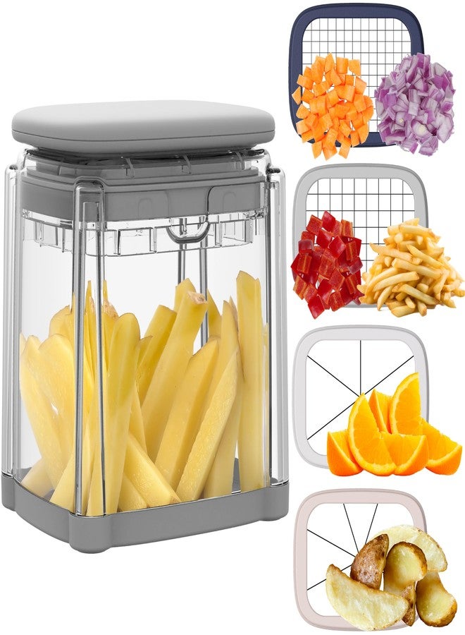 بريفتون قطاعة الخضار بريفتونز بيرفكت كت: قطاعة خضار بأربع شفرات، قطاعة فواكه، قطاعة بطاطس مقلية، قطاعة أسافين، قطاعة بصل، قطاعة بيض، مع 5 كتب إلكترونية للوصفات، آمنة الاستخدام، سهلة التنظيف والتخزين - Image 1