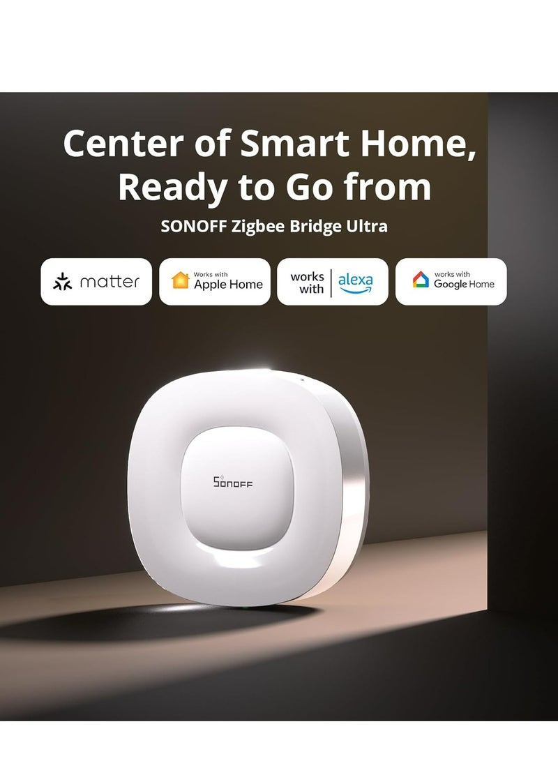 SONOFF SONOFF ZBBridge-U Matter Hub, Zigbee 3.0 Zigbee Hub, Zigbee Gateway for Smart Home, Works with Alexa, Google Home, Apple Home, Wired Power Supply  - Image 2