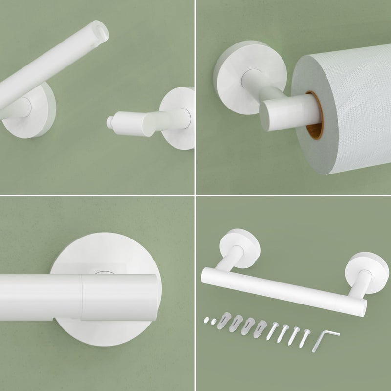 RARXTR White Toilet Paper Holder SUS304 Stainless Steel Double Post Pivoting Toilet Paper Roll Holder Wall Mounted Toilet Tissue Holder for Commercial Bathroom RV Brushed Brass Finish - Image 5