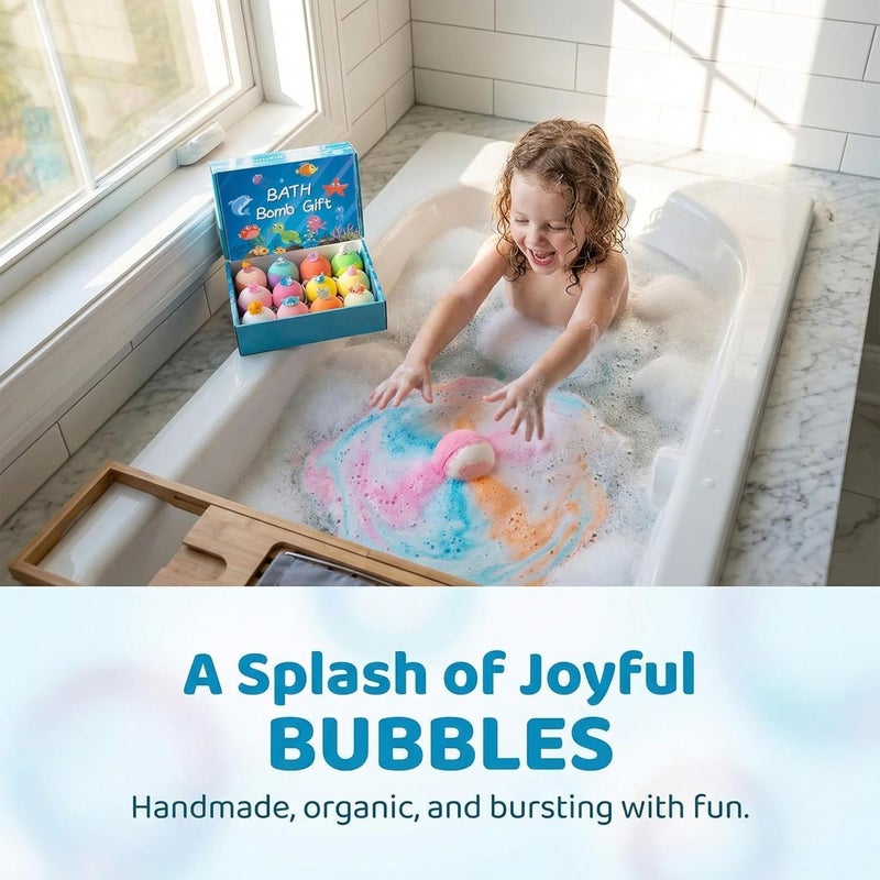 Bath Bomb Gift Set 12 Pcs 70g Each, Multicolor, Ocean Baby - Image 3