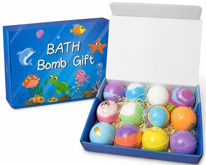 Bath Bomb Gift Set 12 Pcs 70g Each, Multicolor, Ocean Baby - Image 1