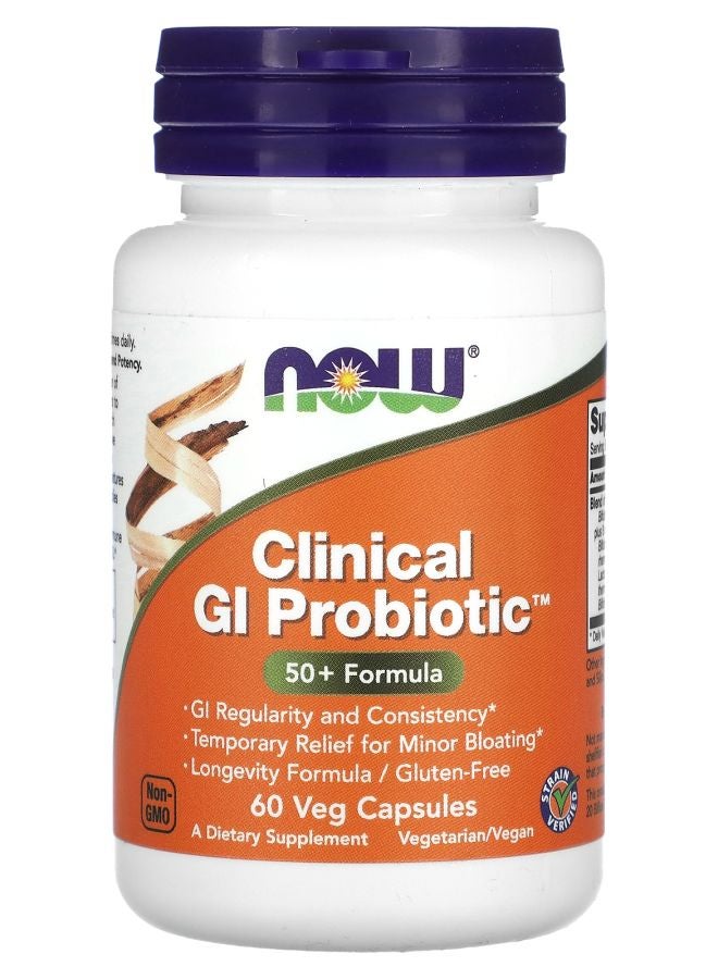 now Clinical GI Probiotic 50+ Formula 60 Veg Capsules