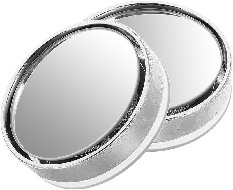 Wide Angle Blind Spot Mirrors 2 Pack Silver Frame With Suction Cup For Car Truck SUV - Image 1