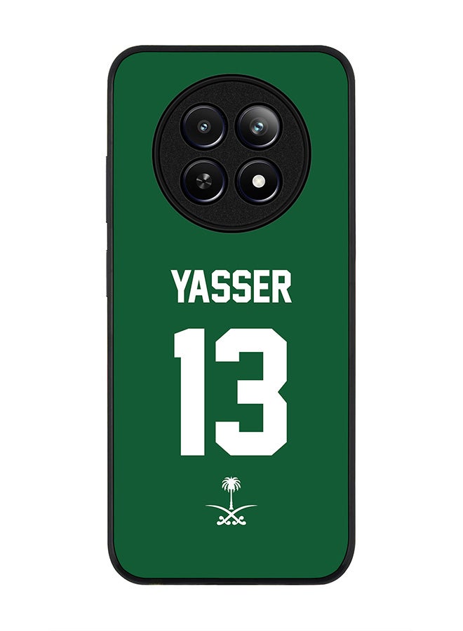 Stylizedd Rugged Black edge case for Realme 12 / Realme 12x, Slim fit Case Flexible TPU Gel Thin Cover - Football Team - Saudi Arabia, Player Name - Yasser - Image 1