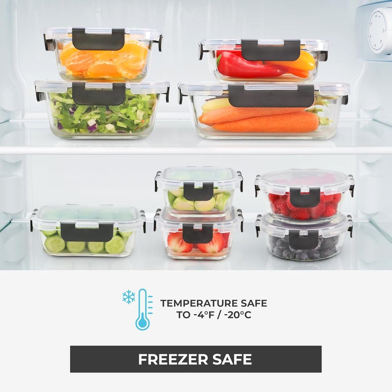 Freshware Glass Storage Containers with Lids 24 Pieces 12 Containers with 12 Lids Glass Meal Prep Container for Lunch Glass Food Storage Containers with Lids Leak Proof Freezer Safe - Image 5