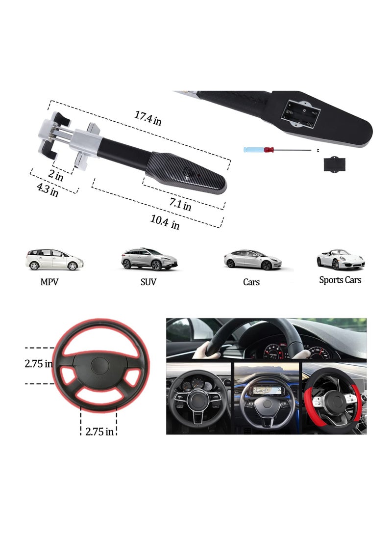 Generic - Heavy-Duty Steering Wheel Lock with Alarm - Universal Anti-Theft Device for Cars, Trucks, Vans, and SUVs - Enhanced Vehicle Security with 2 Keys Included - Image 1