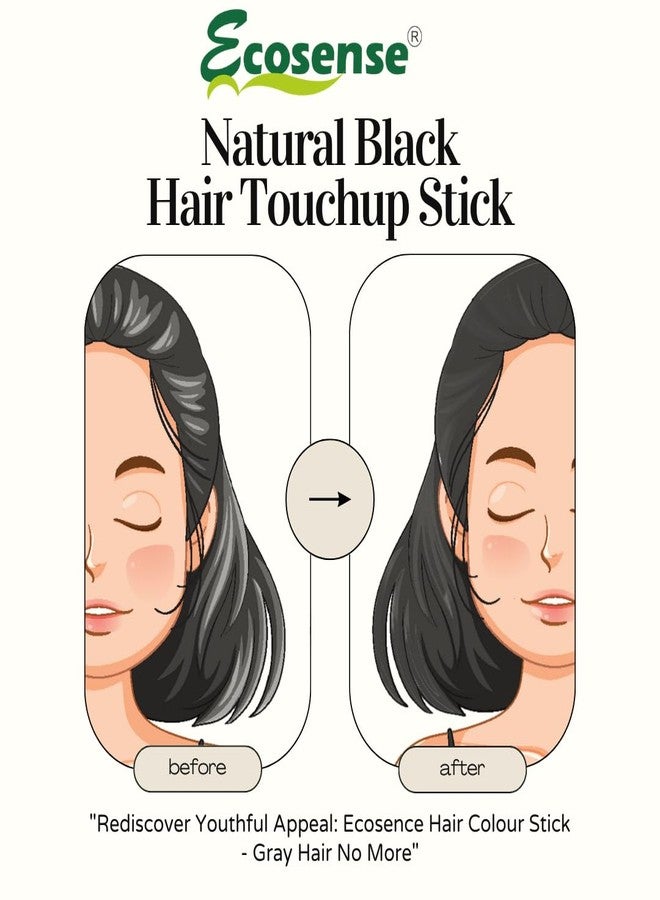 ECOSENSE Hair Colour Touch Up Stick for Men & Women | Triple Pack 4g (Black) | Easy and Quick Root Touch Up | Temporary Hair Colour | Natural Ingredients | Pack of 3 - Image 4