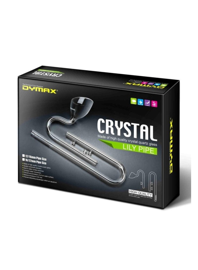 Dymax Crystal Lily Pipe Set 16/22 mm – Quartz Glass Inflow & Outflow Pipes
