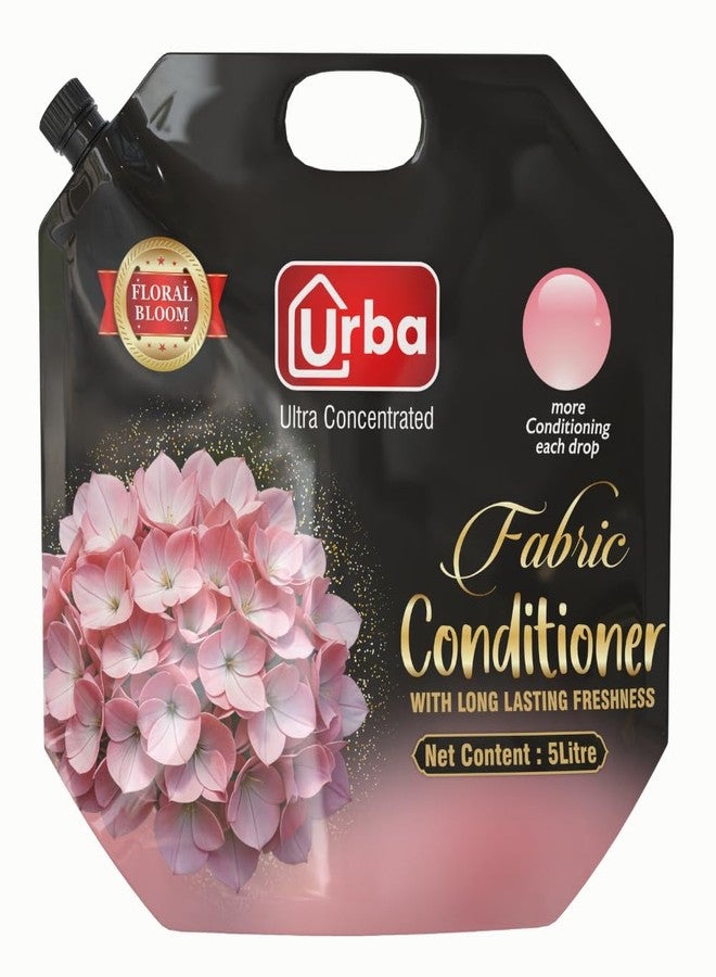Urba Ultra Concentrated Fabric Conditioner(Fabric softner), Floral Bloom, 5 Litre, Long Lasting Freshness, Super Saver Pack - Image 1