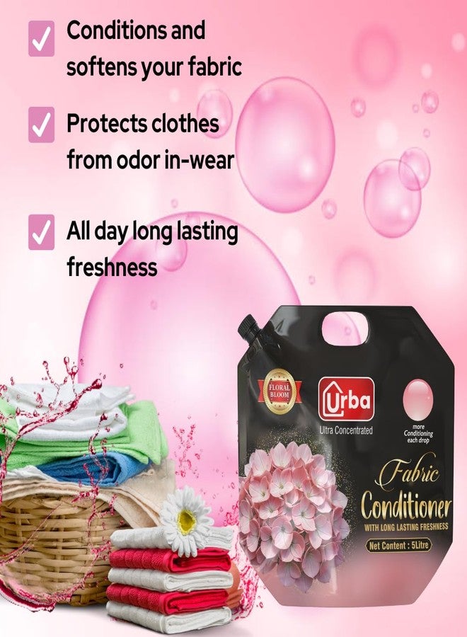 Urba Ultra Concentrated Fabric Conditioner(Fabric softner), Floral Bloom, 5 Litre, Long Lasting Freshness, Super Saver Pack - Image 4
