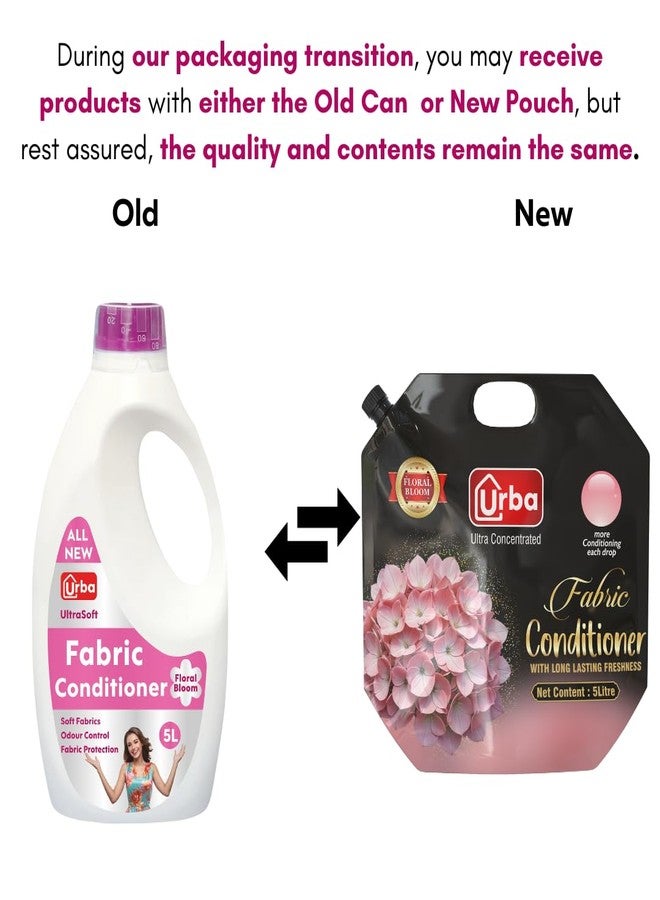 Urba Ultra Concentrated Fabric Conditioner(Fabric softner), Floral Bloom, 5 Litre, Long Lasting Freshness, Super Saver Pack - Image 2