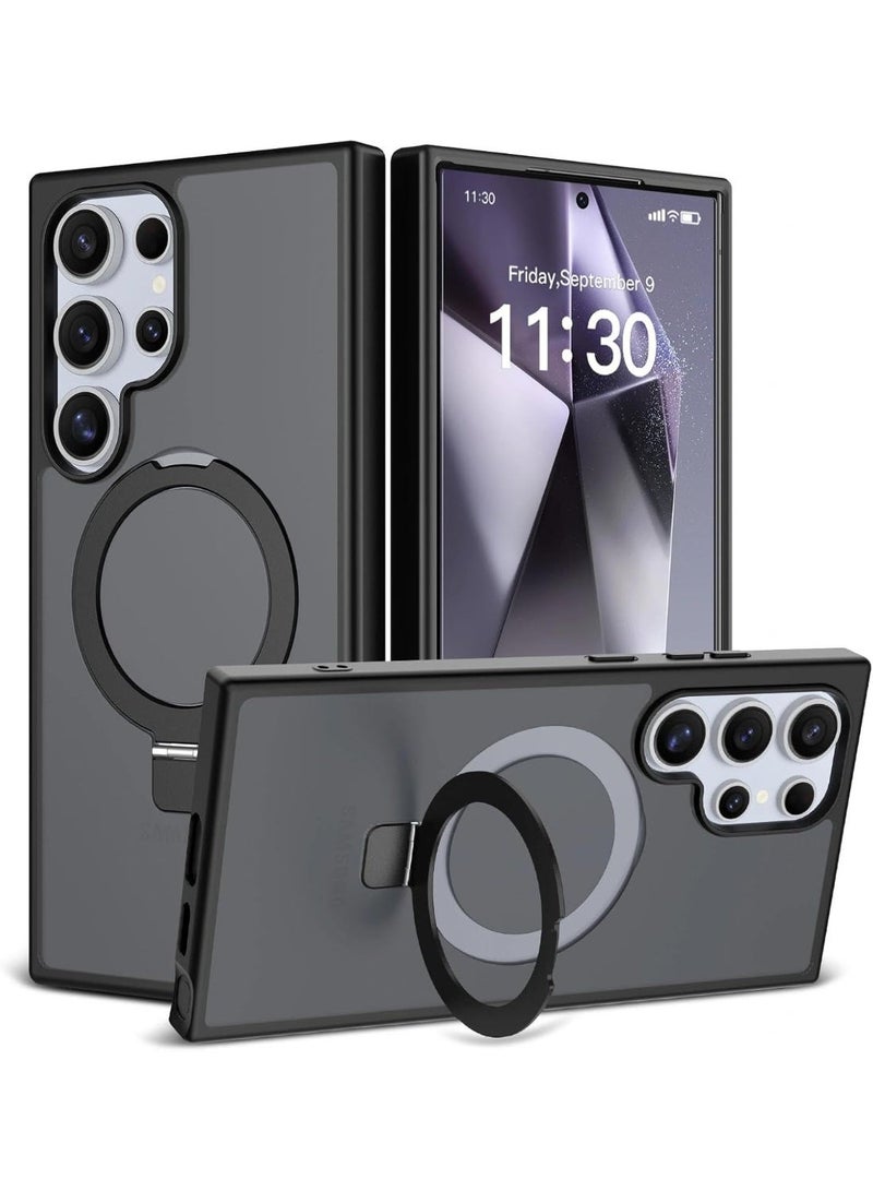 Magnetic for Samsung Galaxy S24 Ultra Case Compatible with MagSafe Upgraded Magnetic, Ring Stand Military-Grade Protection, Anti-Fingerprint, Anti-Scratch, Translucent Matte, Not-Yellowing for Samsung Galaxy S24 Ultra Case - Image 1
