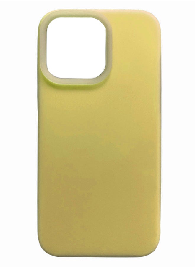 ماركة غير محددة جراب سيليكون مبطن من الداخل لهاتف iPhone 16 Pro Max، جراب أيفون مصنوع من السيليكون المطاطي الناعم ومبطن من الداخل لحماية هاتف من الخدوش لهاتف أيفون 16 برو ماكس - أصفر  - Image 2