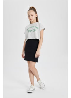Girl Regular Fit Short Sleeve Knitted Dress