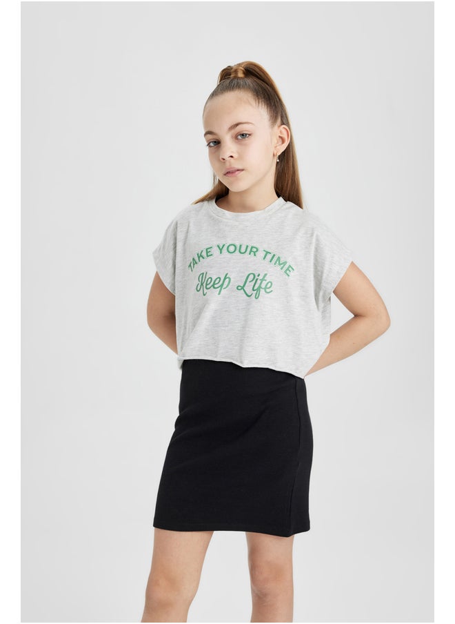 DeFacto - Girl Regular Fit Short Sleeve Knitted Dress - Image 1