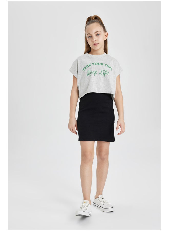 DeFacto - Girl Regular Fit Short Sleeve Knitted Dress - Image 1