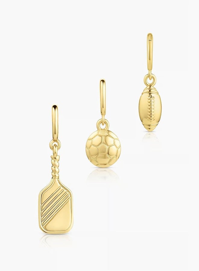gorjana - Varsity Parker Charm 1/4" - 18k Gold-Plated Brass - Sports Enthusiasts - Personalize Your Jewelry - Easy Attachment and Removal - Image 5
