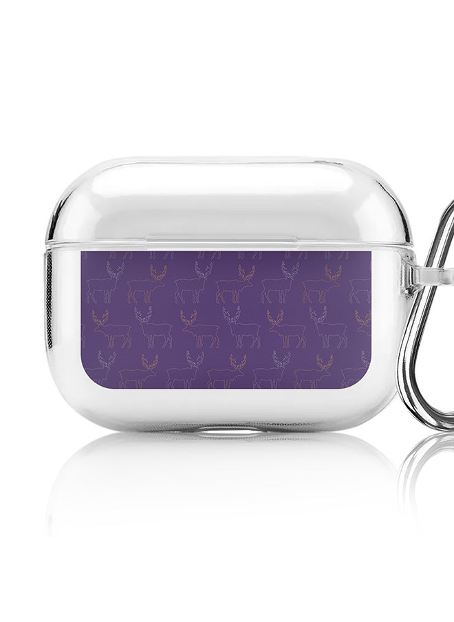 Stylizedd Classic Clear printed Case for Apple AirPods Pro 2nd Generation Thin Transparent Cover [Designed for Apple AirPods Pro 2nd Generation] - Purple Moose  - Image 1