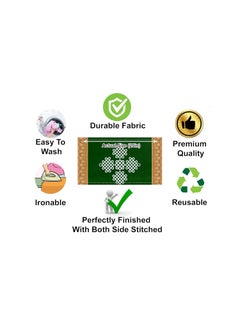 SUKALPA Sukalpa Talambralu Wedding Pooja Decoration Curtain Backdrop Decoration Size 8x5 FT Pack of 1Background Decoration Cloth D Green  - Image 3