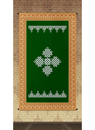 SUKALPA Sukalpa Talambralu Wedding Pooja Decoration Curtain Backdrop Decoration Size 8x5 FT Pack of 1Background Decoration Cloth D Green  - Image 1