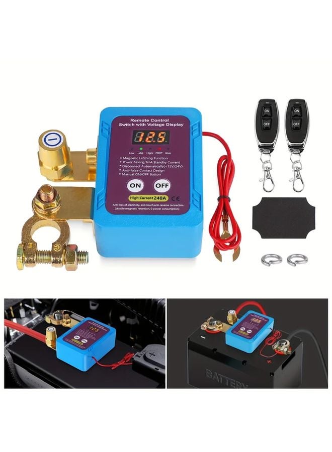 12V 240A Remote Battery Disconnect Switch No Digital Display Anti Theft Battery Kill Switch For Car Truck RV - Image 3
