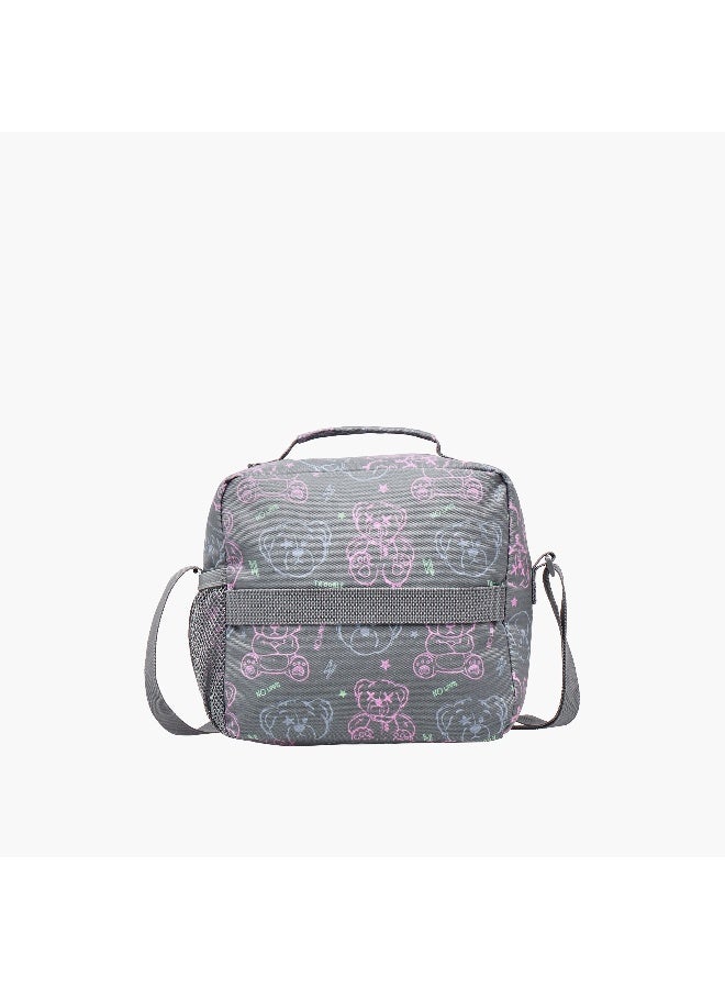 St.Right Lunch Bag-Evil-Bear-Grey-1 Cmprt-Girls (Polyester) Grey \ 21X11X22 - Image 3