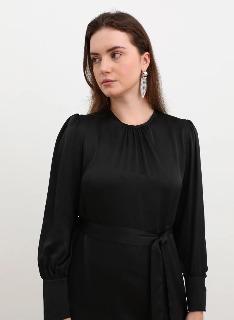 Alia by modanisa Black - Plus Size Dress - Alia