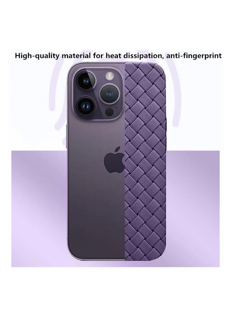 JOWAY Grid Weaving Pattern Case for iPhone 14 Pro Super Soft Phone Case Purple  - Image 5