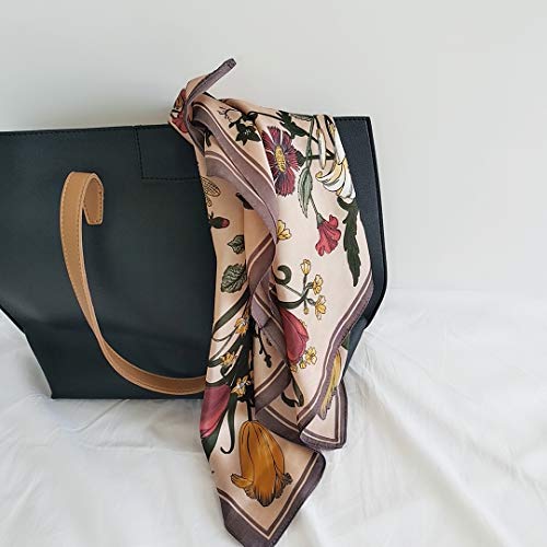 FONYVE Silk Feeling Scarf Medium Square Satin Head Wrap for Women 27.5 inches - Image 5