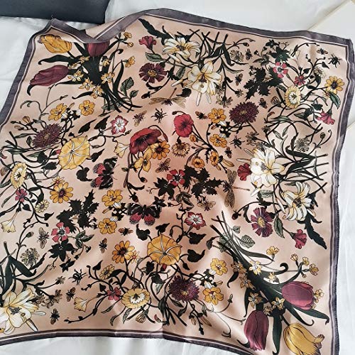 FONYVE Silk Feeling Scarf Medium Square Satin Head Wrap for Women 27.5 inches - Image 2