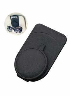 Sunglass Holder for Car Visor,Adsorption Sunglasses Holder Clip for Storing Glasses Card Mask, for Car Visor (Black)