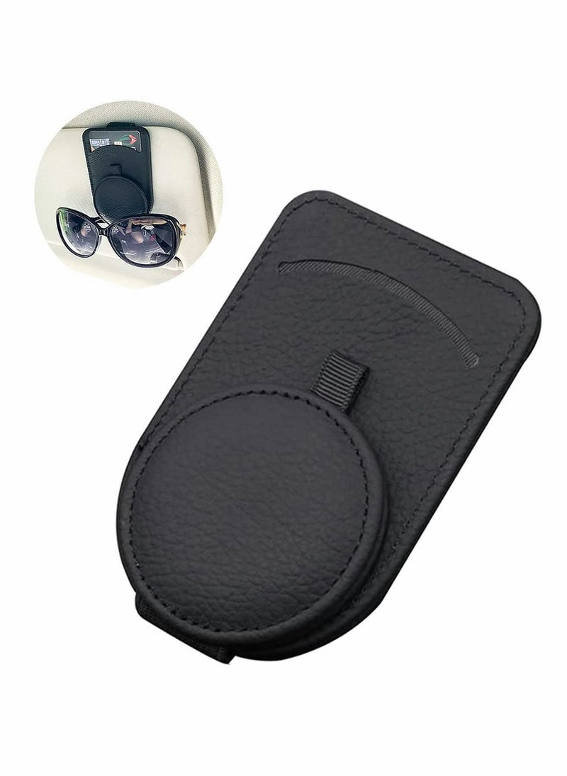 SYOSI - Sunglass Holder for Car Visor,Adsorption Sunglasses Holder Clip for Storing Glasses Card Mask, for Car Visor (Black) - Image 1