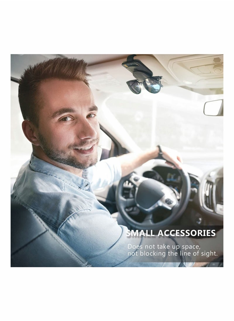 SYOSI - Sunglass Holder for Car Visor,Adsorption Sunglasses Holder Clip for Storing Glasses Card Mask, for Car Visor (Black) - Image 1