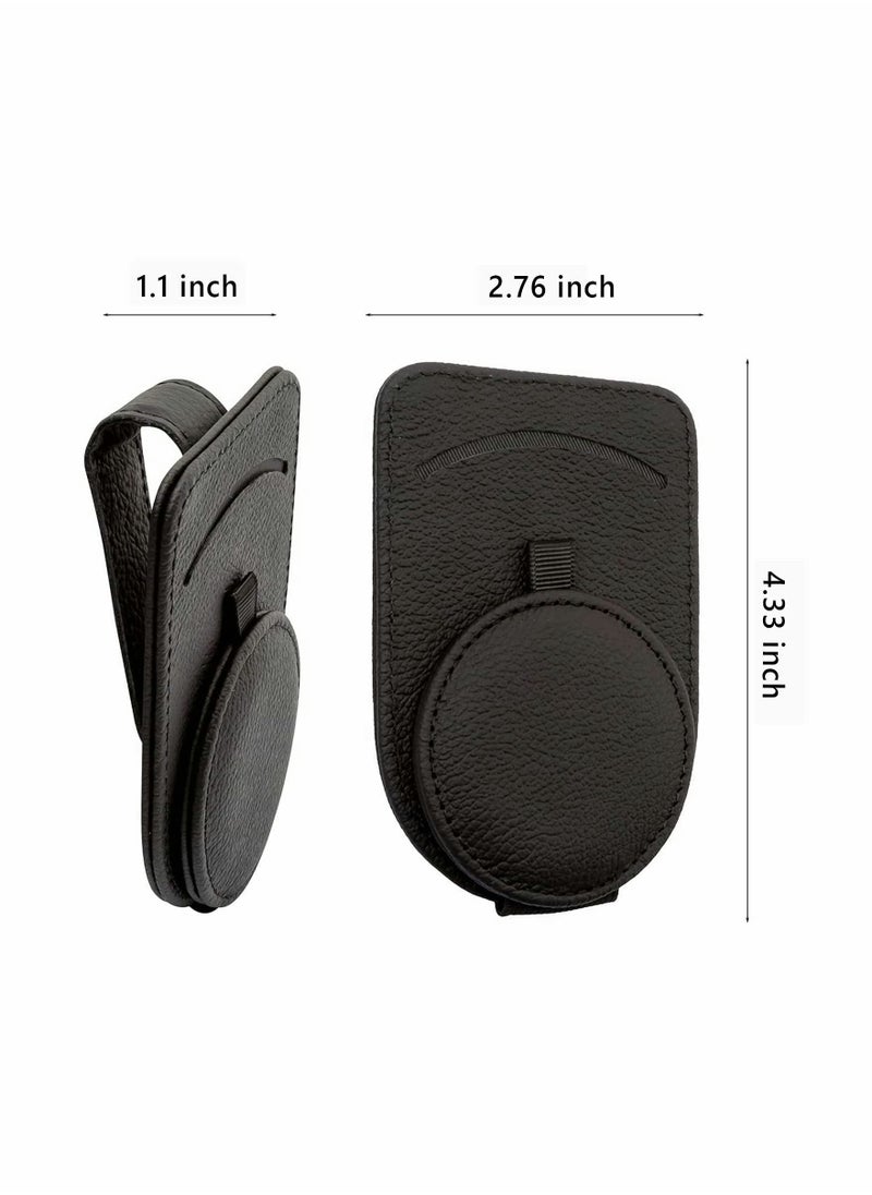 SYOSI - Sunglass Holder for Car Visor,Adsorption Sunglasses Holder Clip for Storing Glasses Card Mask, for Car Visor (Black) - Image 1