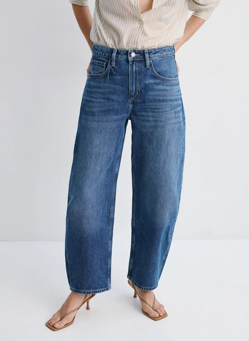 MANGO High-waisted barrel jeans