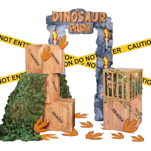 Tinlade 21 Pack Dinosaur Party Decorations Set 12 inch Dinosaur Theme Boxes Animals Decoration Boxes Table Centerpieces for Birthday Supplies Decorations - Image 1