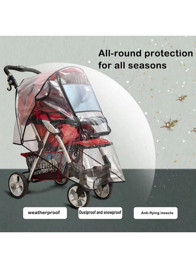 WASYPLSFOI Stroller Rain Cover Universal Stroller Cart Umbrella Rain Cove Accessory For Babies Winter Windproof Waterproof Dustproof And Snowproof - Image 3