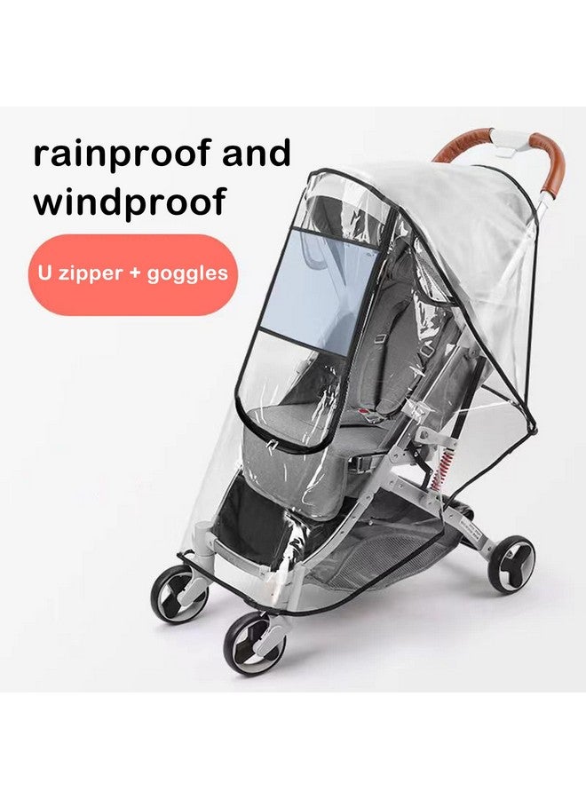 WASYPLSFOI Stroller Rain Cover Universal Stroller Cart Umbrella Rain Cove Accessory For Babies Winter Windproof Waterproof Dustproof And Snowproof - Image 2