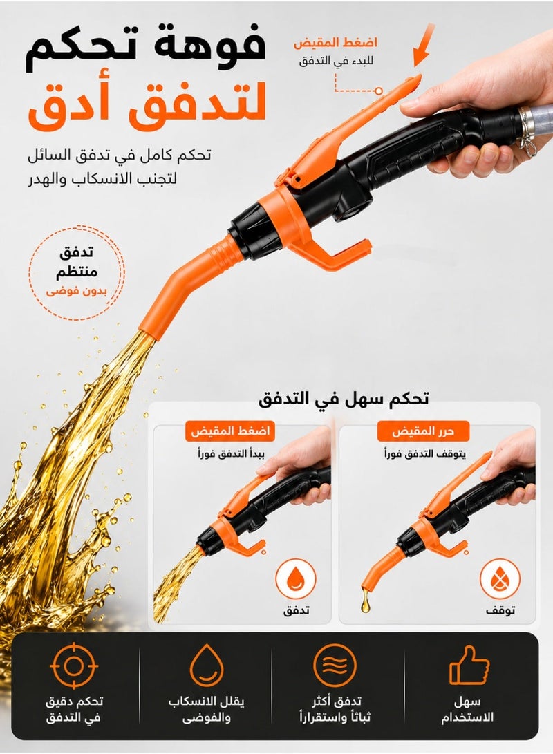 TUNKE Portable Electric Fuel Transfer Pump Battery Powered Gasoline Diesel Kerosene Liquid Pump with Flow Control Nozzle and Filter for Car Emergency and Garage Use - Image 5