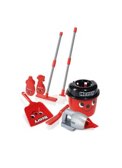 CASDON Deluxe Henry Cleaning Trolley: Red Trolley With A Working Hand Vacuum And Accessories. For Children Aged 3+  - Image 3
